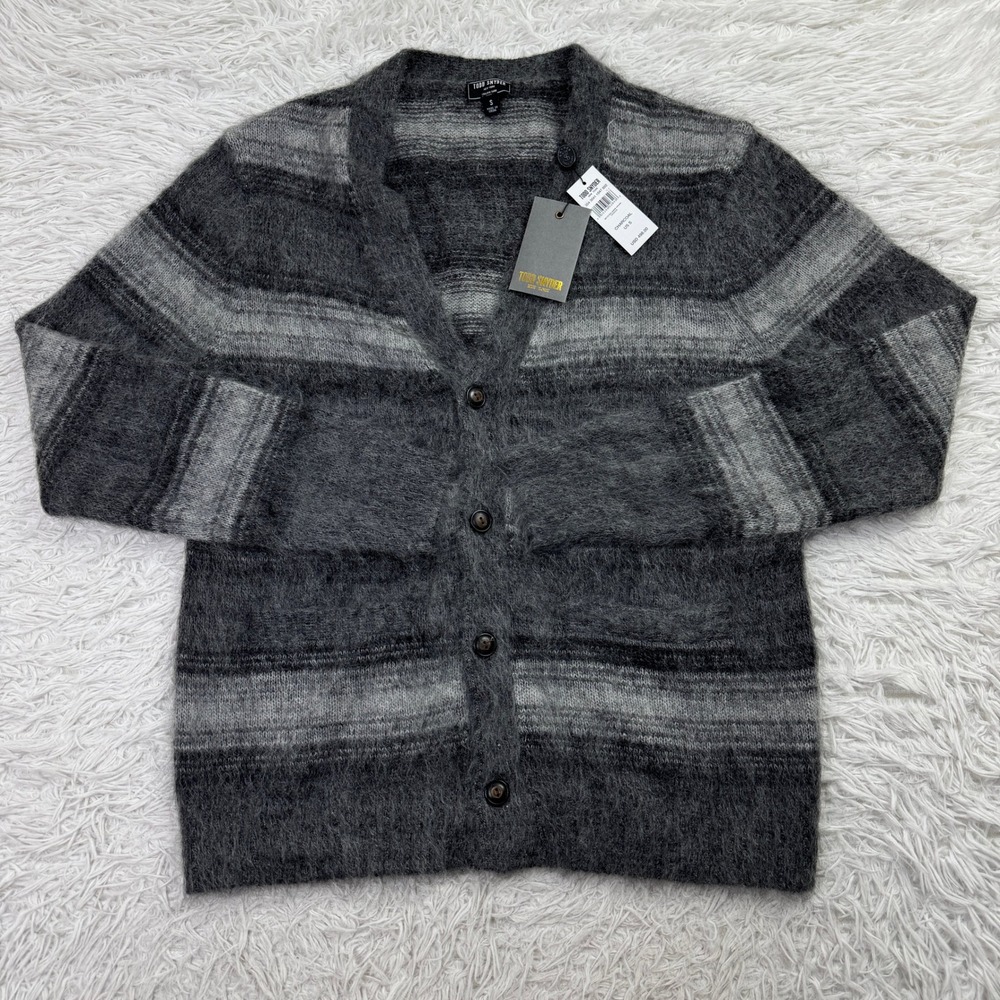 NWT Todd Snyder Sweater Mens S Charcoal Ombre Mohair Cardigan Pockets $498 MSRP